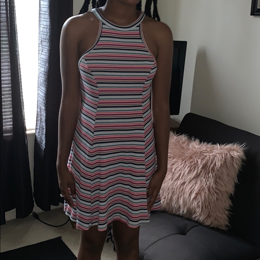 Striped halter Neck Maxi Hollister Dress